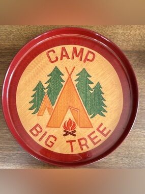 West Elm X Fishs Eddy Camp Big Tree Red Round Serving Tray Handwash Only